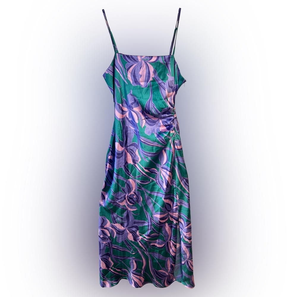 Floral Green and Purple Dress